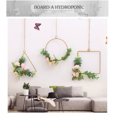 Nordic Ins Metal Wreath Wall Decoration Creative Living Room Dining Room Wall Hemp Rope Flower Hanging Garland Pendant