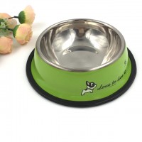 Stainless Steel Dog Bowl with Rubber Base