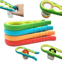 New adjustable colorful Multi-function 4 In 1Manual Plastic Jar Can Bottle Opener