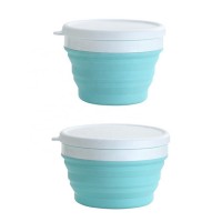 BPA Free Silicone Collapsible Camping Bowls with Lid SW-TP360