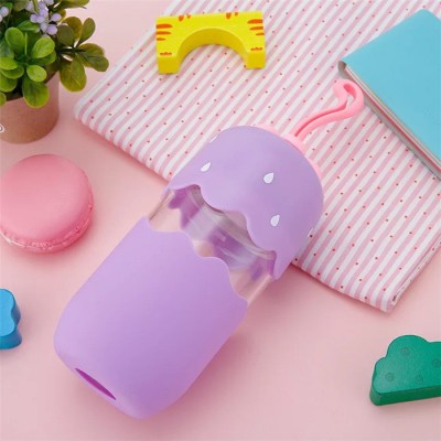 Heat Resistant Cute Mini Wholesale Glass Water Bottle with Sleeve