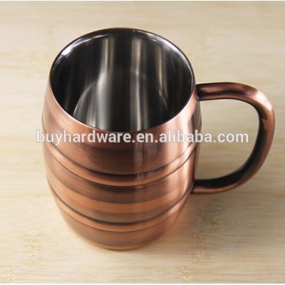 Hot sale Good Grade Stainless steel drinking cup copper wine mug with handle