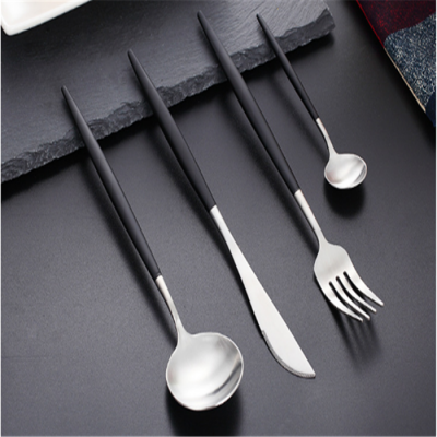 4PCS Durable Stainless Steel Flatware Set Fork Knife and Spoon Set