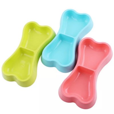 Top sell plastic dog bone shaped colorful pet feeder dog water bowl