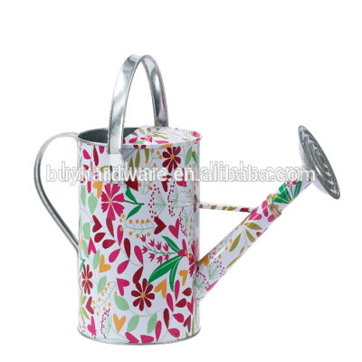 Hot sale flower design garden metal watering can , Best selling Galvanized steel garden watering can metal flowers pot