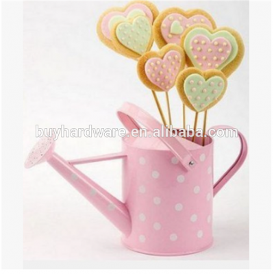 Loverly kids garden metal watering can,Pink kids Flowers Galvanized steel watering can metal flowers pot