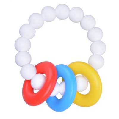 BPA Free food grade teething toys custom silicone baby teether teething rings