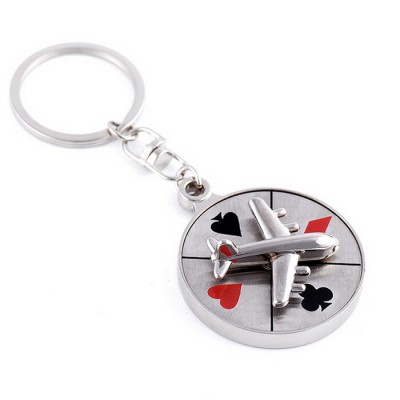 promotional Casino Roulette Wheel Game Metal Zinc Alloy custom round metal keychain