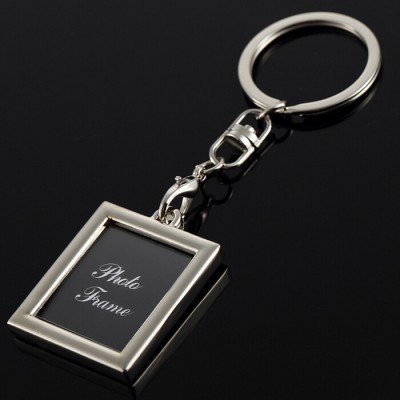 Rectangle photo frame metal key ring key chain