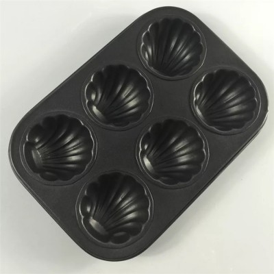 LFGB Certification carbon steel Non-stick 6 cavity flower shaped cake molds