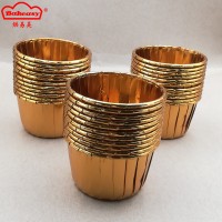 5cm Base 3.8cm Height double gold color non-stick cupcake holder grease-proof cake paper