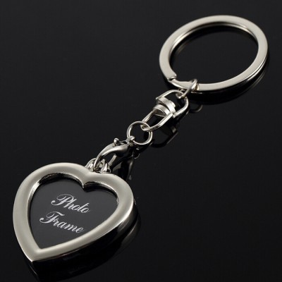 customized key ring lovers Heart photo frame metal key chain