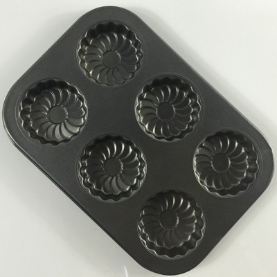 6 cup windmill shaped Carbon Steel Mini Cheesecake Muffin cake mold for baking pan