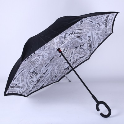 Wholesale Cheap Double Layer Upside Down Rainproof Reverse Inverted Umbrella Water Proof