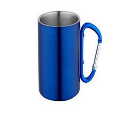 wholesale stainless steel coffee mug with carabiner handle