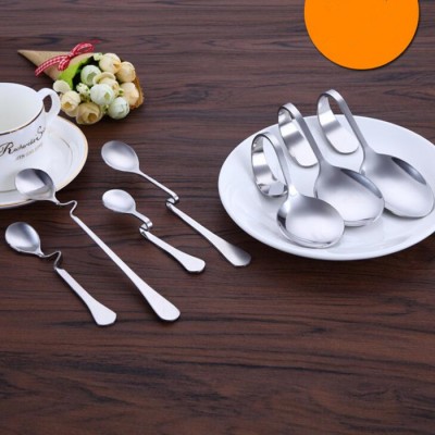 Stainless Steel Bending Hanging Cup spoon Coffee Spoon Bent Suspension Jam honey Spoon