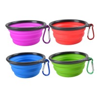 Pet Cat Food Water Feeding Portable Travel Bowls Foldable Silicon Collapsible Folding Dog Pet Feeding Bowl