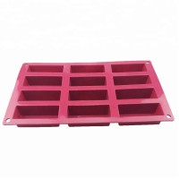 Hot sell rectangle silicone chocolate mold tray 12 cavities